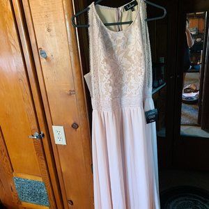 Lulu Forever & Always blush pink lace maxi dress
